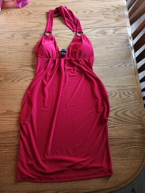 Wet Seal Red Halter Dress with Ring Detail